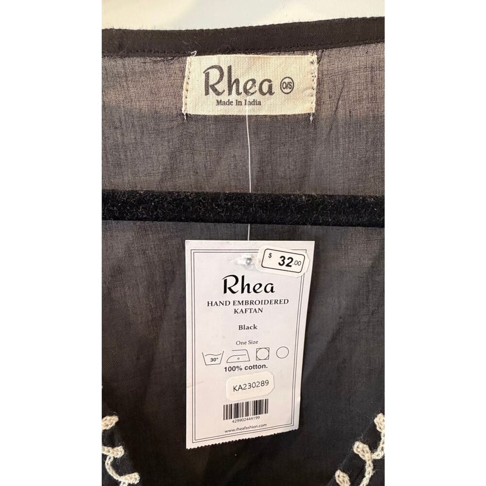 Boho Kaftan Cover Up by Rhea fits up to XL 100% Cotton Beach Vacation - Picture 4 of 5